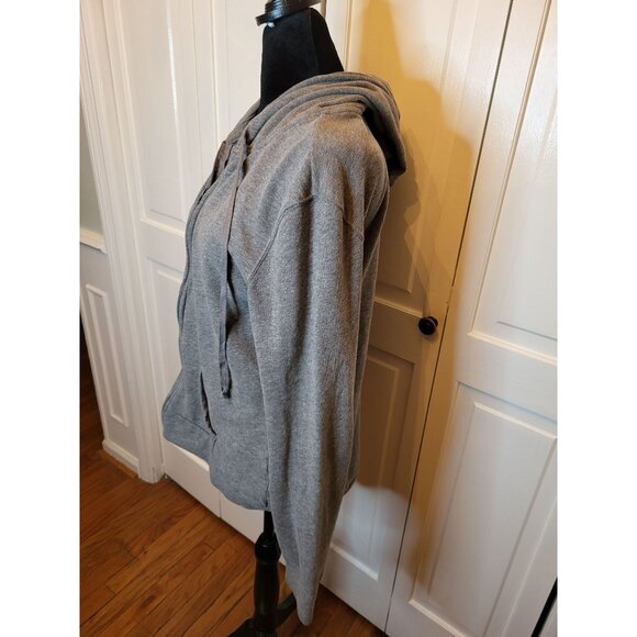 Hollister Gray Fleece Zip Up Hoodie Kangaroo Pocket M Activewear Athleisure - Picture 6 of 7